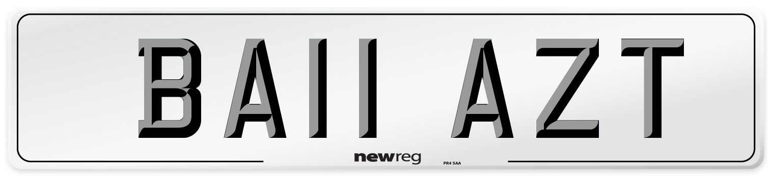 BA11 AZT Number Plate from New Reg